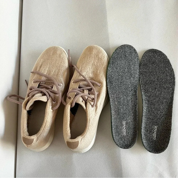 Allbirds Men’s Wool Runner Sneakers Size 9 Oatmeal Light Brown Mizzles - Picture 11 of 12